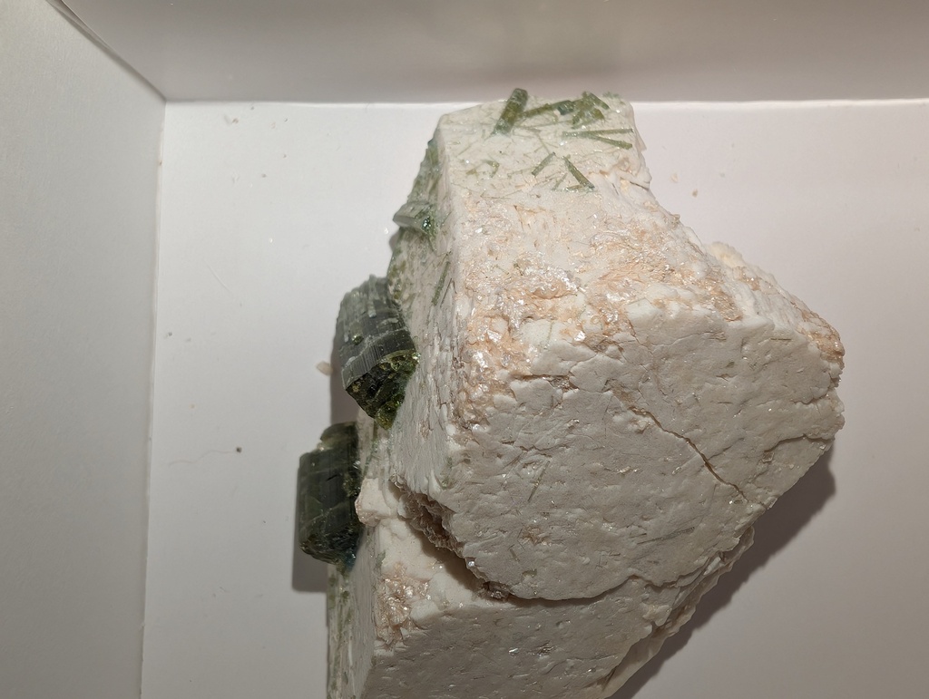 Tourmaline on Microcline