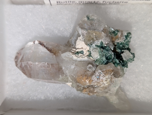 Rutile, quartz, fuchsite