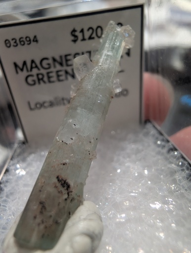 Magnesite on Green Beryl